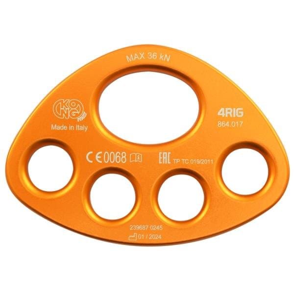 Rigging Plate, 4 Beveled Holes, Orange
